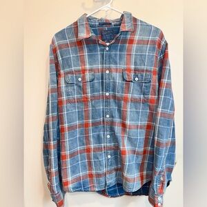 Lucky Brand Blue and Red Plaid Shirt